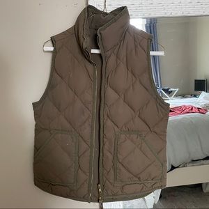 JCrew Olive Green Quilted Vest